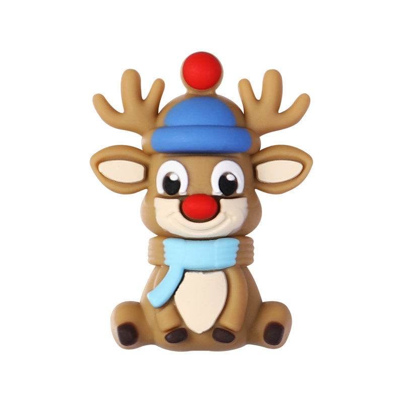 3D Snowmen Silicone Focal Beads