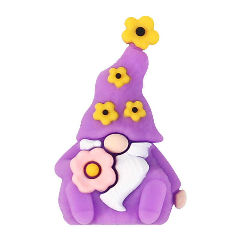 5pcs 3D Gnome Silicone Focal Beads