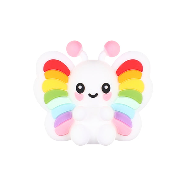 JNWTeethers 3D Baby Rainbow Butterfly Silicone Focal Beads
