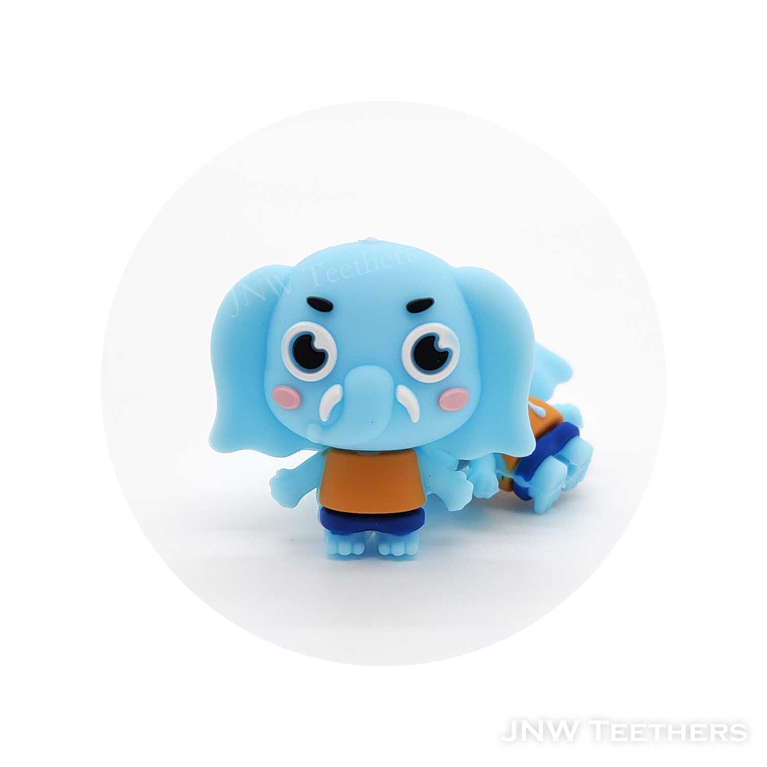 3D Blue Elephant silicone focal beads