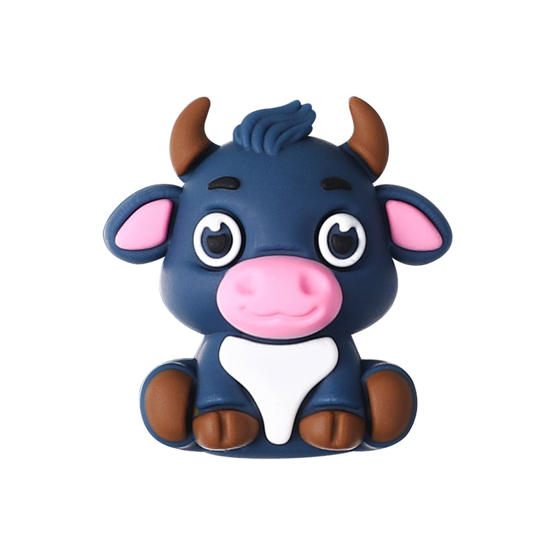 3D Cow Silicone Focal Beads