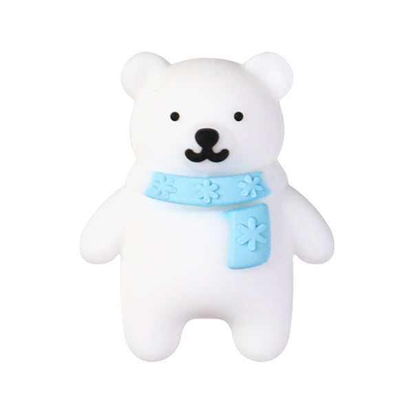 3D Snowmen Silicone Focal Beads