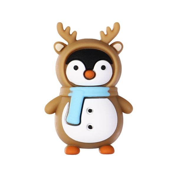3D Snowmen Silicone Focal Beads