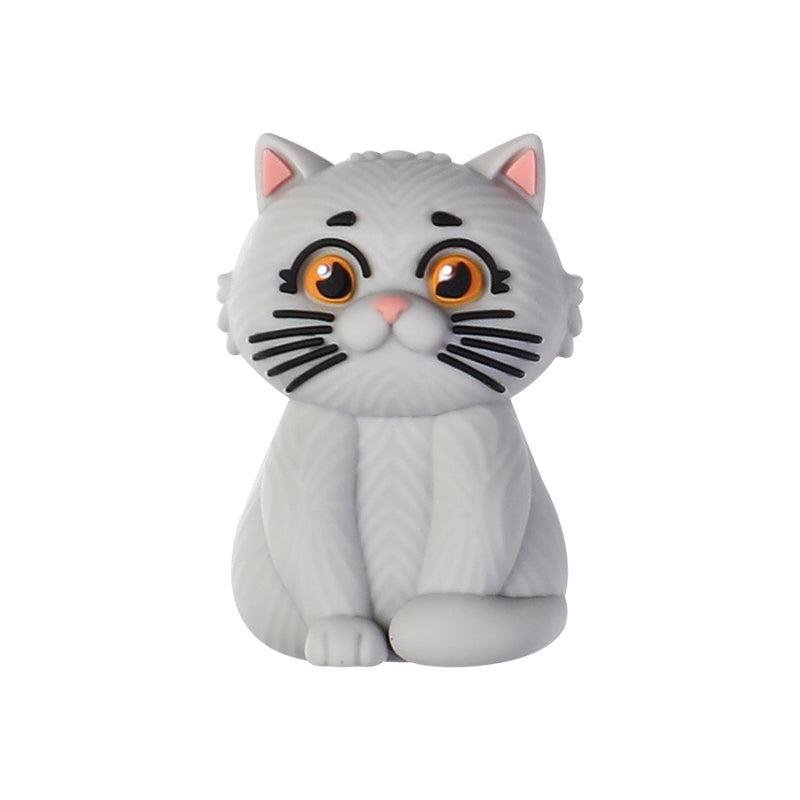 3D Cat Silicone Focal Beads