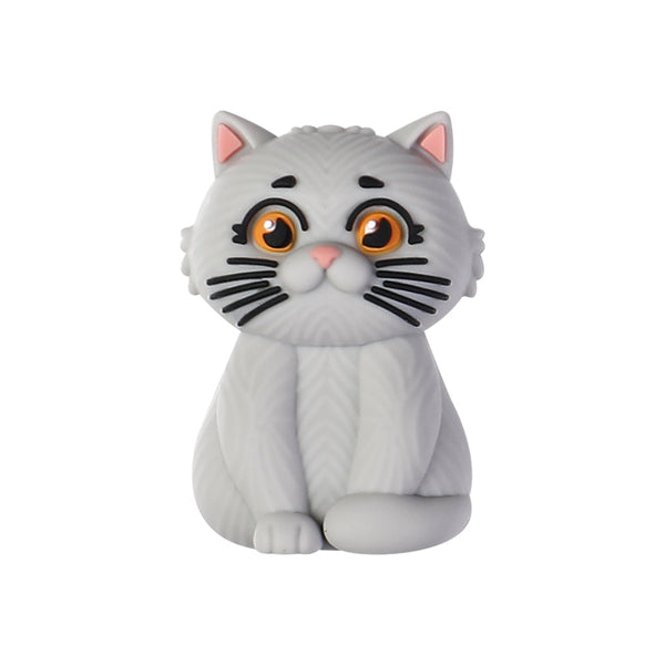 3D Cat Silicone Focal Beads