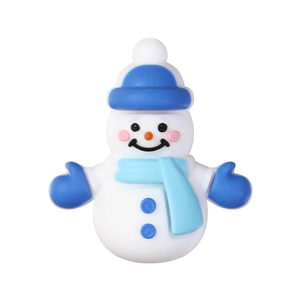 3D Snowmen Silicone Focal Beads