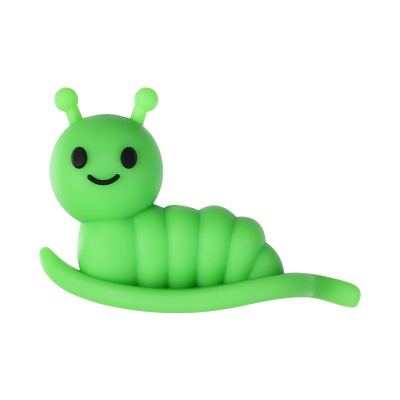 3D Green Caterpillar Silicone Focal Beads