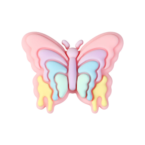 JNWTeethers 3D Pastel Pink Butterfly Silicone Focal Beads