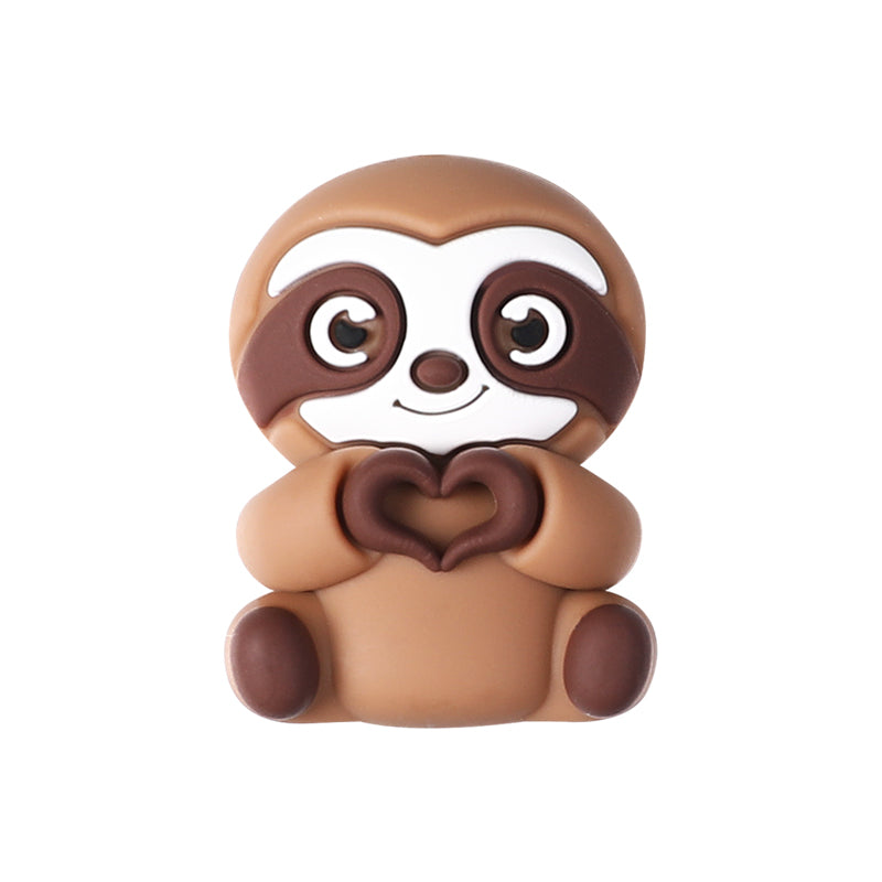 3D Sloth Silicone Focal Beads