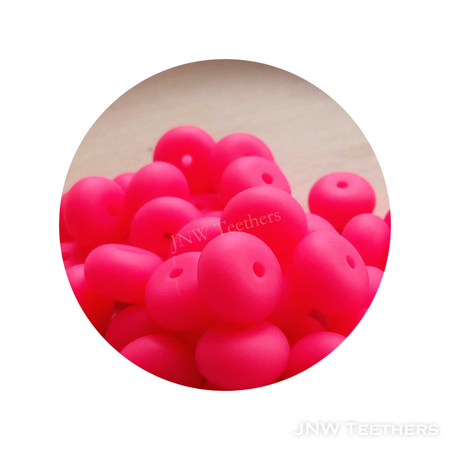 14mm Silicone Abacus - Shock Pink