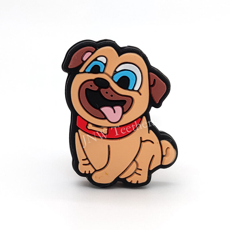 5pcs Dog Silicone Focal Beads