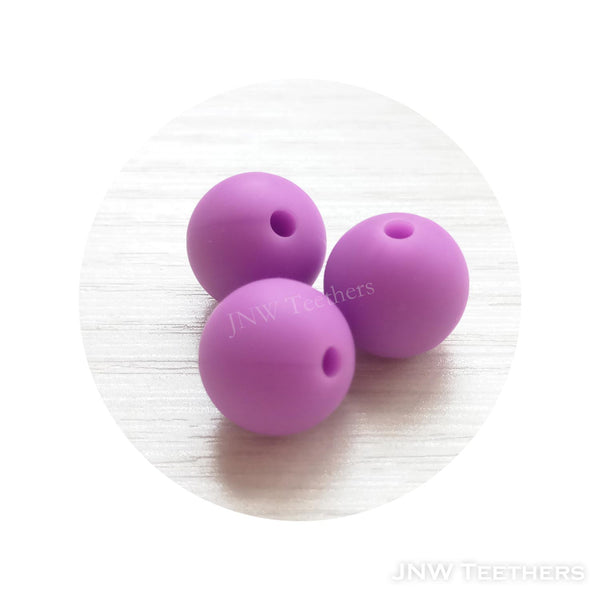 #3 Mulberry Purple Silicone round beads 9mm 12mm 15mm JNWTeethers