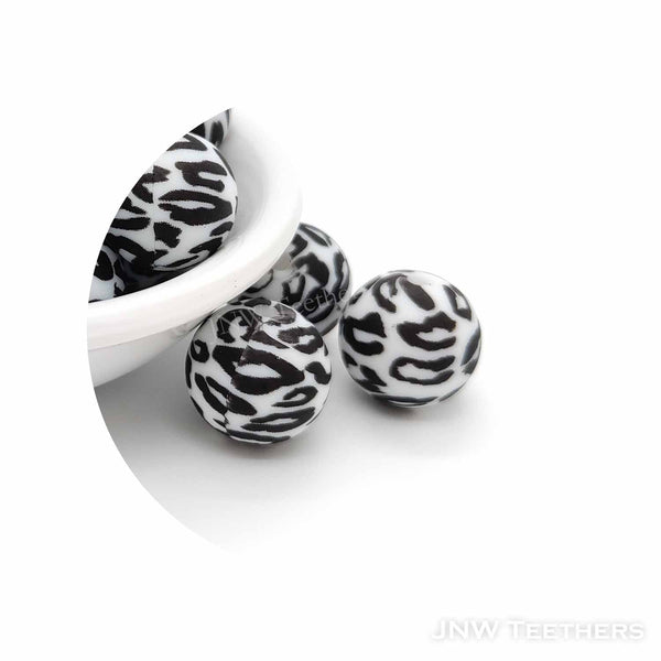 White Leopard Prints #3 Silicone Beads