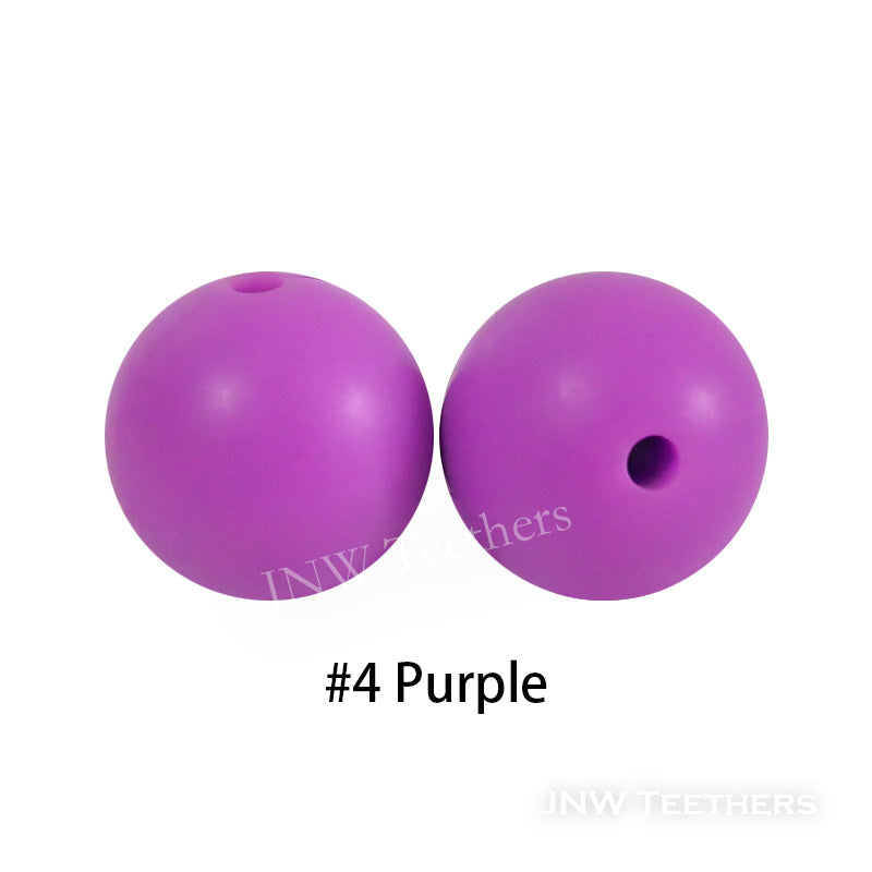 JNWTeethers 9mm silicone round beads purple