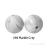 JNWTeethers 9mm silicone round beads marble gray color