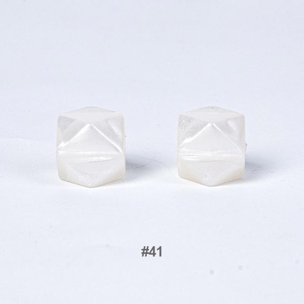 20pcs 14mm Silicone Hexagon Beads