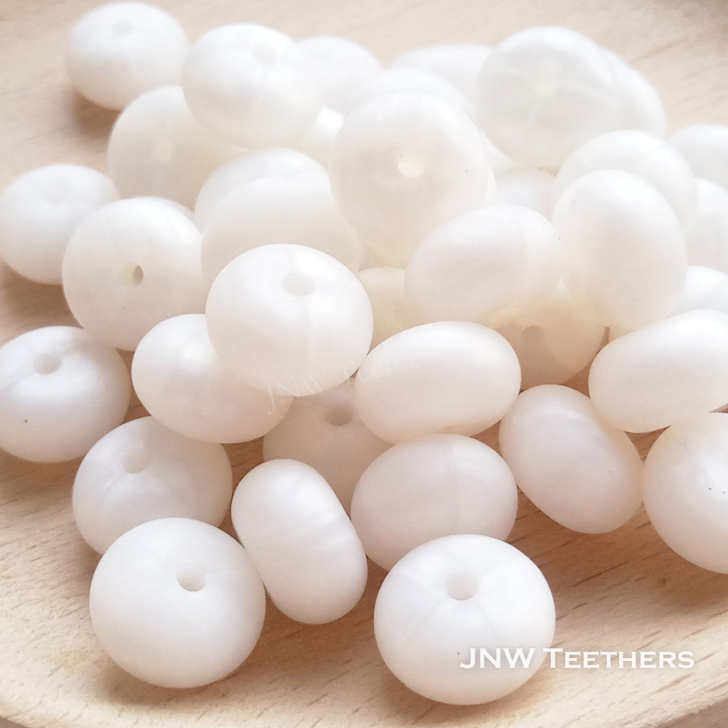 14mm Silicone Abacus - Pearl White