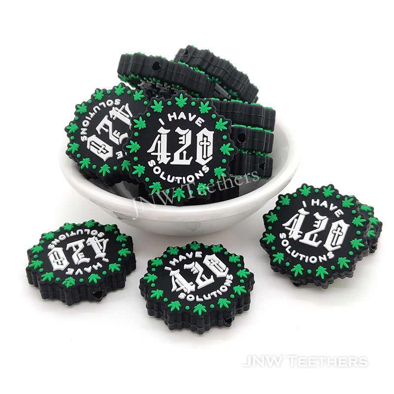 420 green leaf I have solutions silicone focal beads