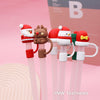 Pack 30 10mm Christmas Silicone Straw Topper Covers
