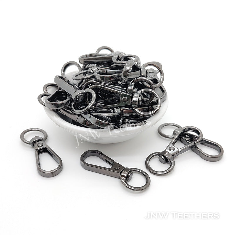 42mm metal plated swivel clips gun black