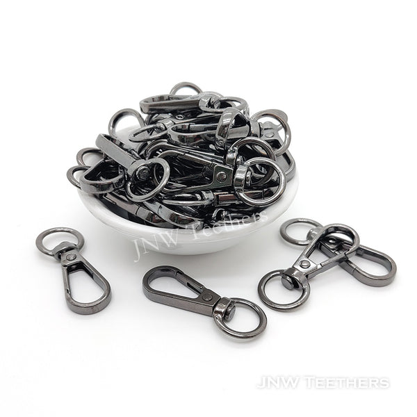 42mm metal plated swivel clips gun black