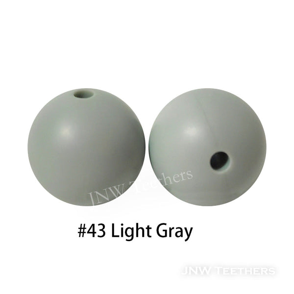 JNWTeethers 12mm silicone round beads light gray