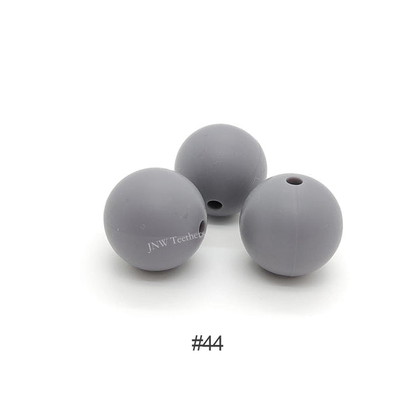 44 Gray purple silicone round beads 9mm 12mm 15mm