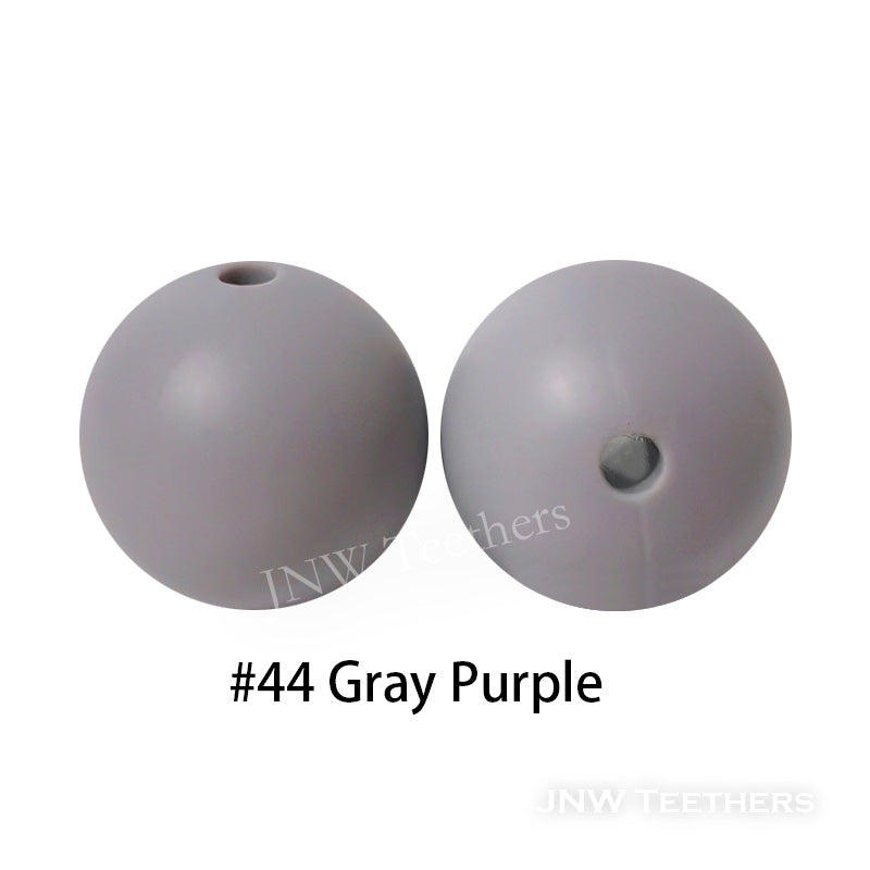 JNWTeethers 12mm silicone round beads gray purple