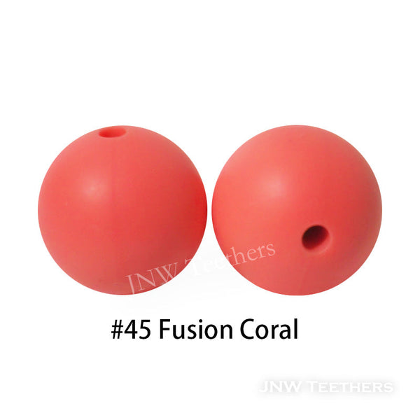 JNWTeethers 12mm silicone round beads fucion coral