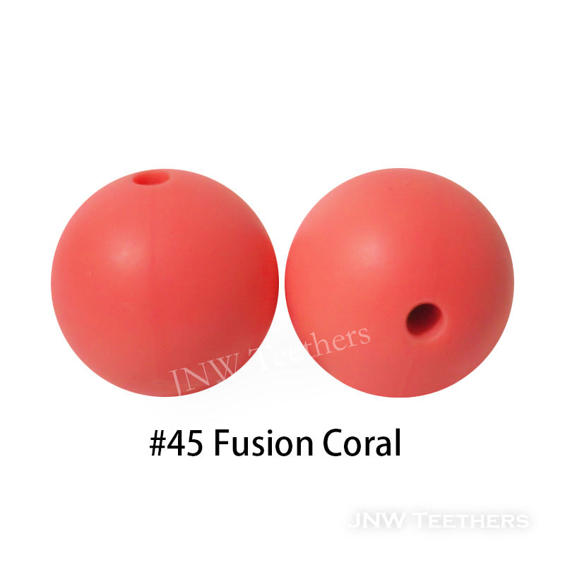 JNWTeethers 9mm silicone round beads fucion coral