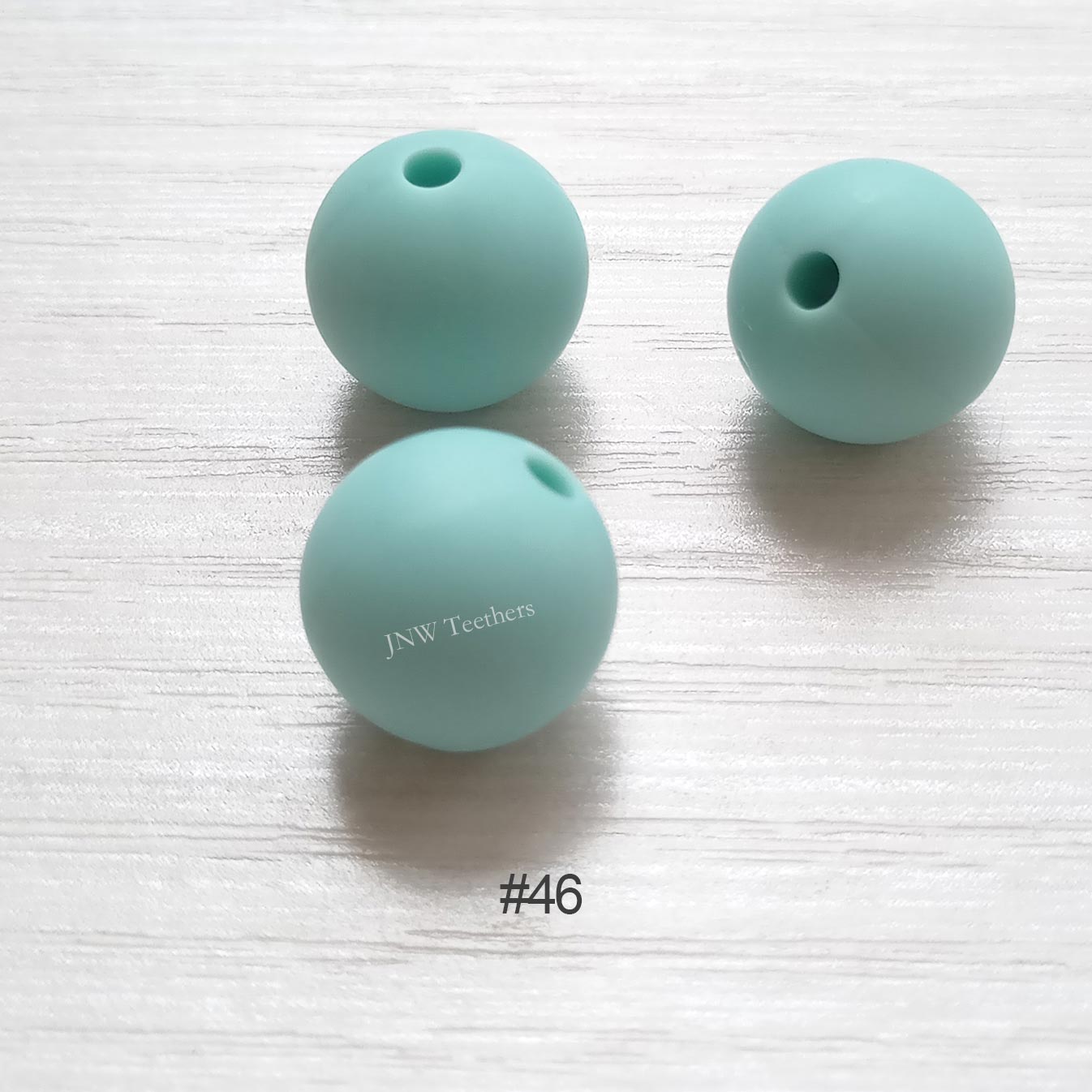 46 Aruba blue silicone round beads 9mm 12mm 15mm
