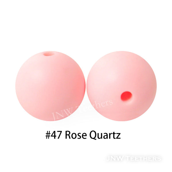 JNWTeethers 12mm silicone round beads rose quartz