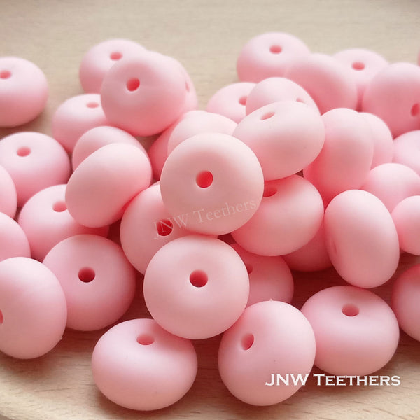 14mm Silicone Abacus - Rose Quartz
