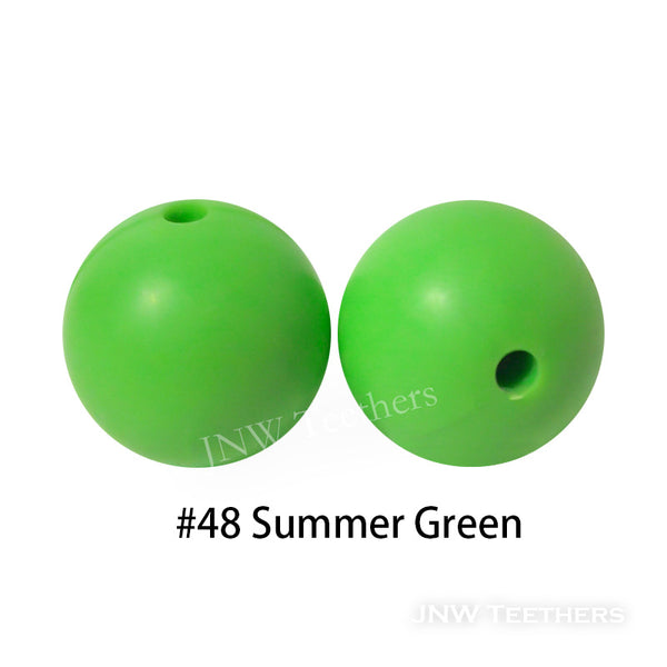 JNWTeethers 9mm silicone round beads summer green