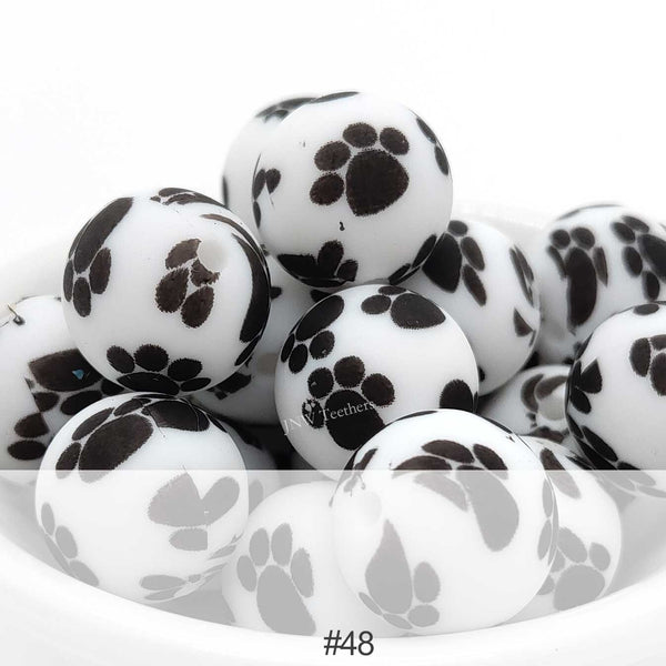 15 mm Silikonperlen mit Zitronen-Aufdruck – 10 Perlen