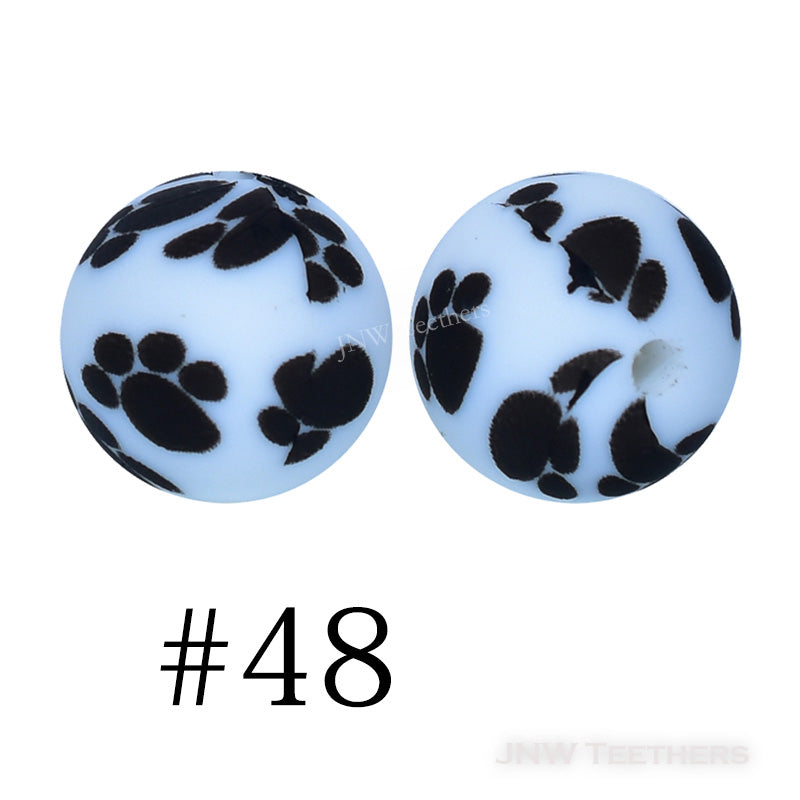 15mm Silicone Printed Beads