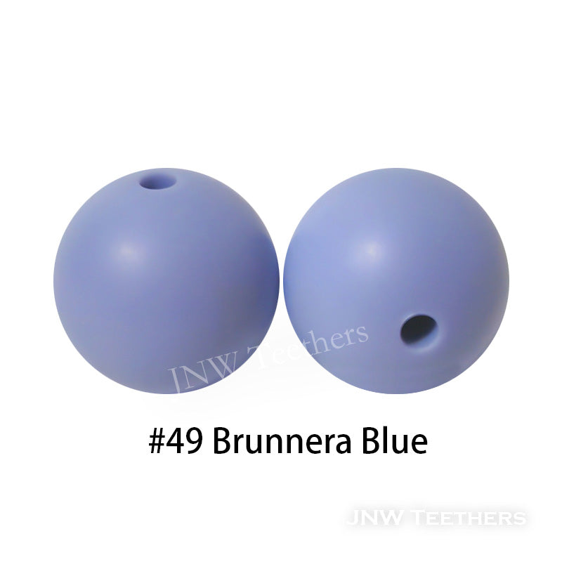 JNWTeethers 12mm silicone round beads brunnera blue