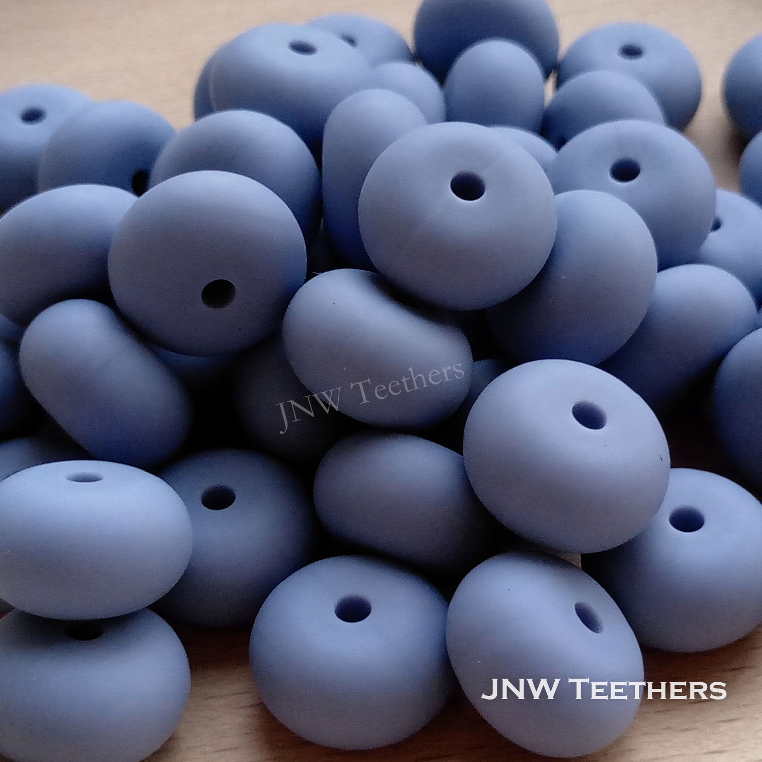 14mm Silicone Abacus - Brunnera Blue