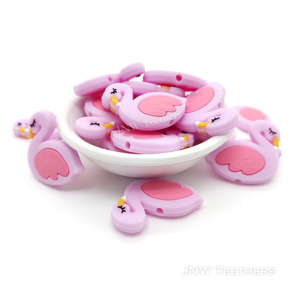 Perles focales en silicone Flamingo Lilas