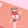 Pack 30 10mm Valentine's Day Heart Silicone Straw Topper Covers