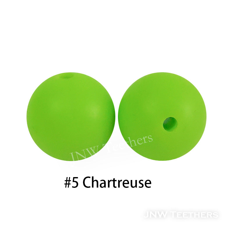 JNWTeethers 12mmsilicone round beads chartreuse