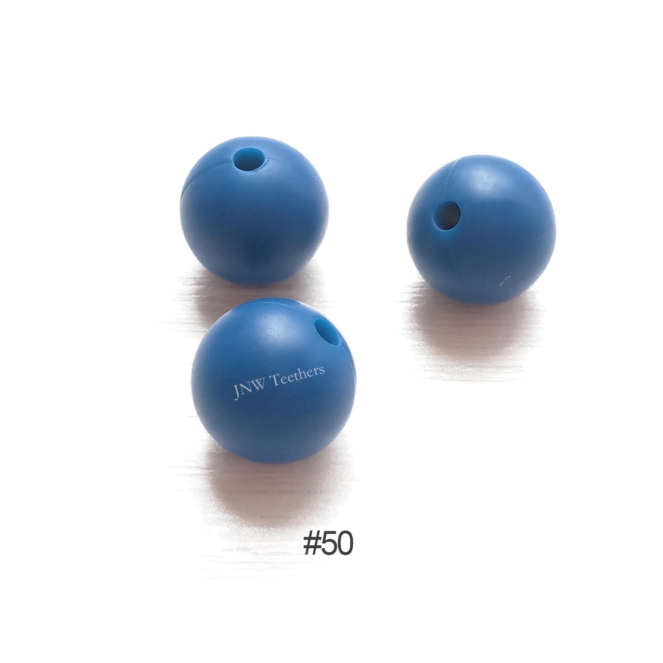 50 Sapphire silicone round beads 9mm 12mm 15mm
