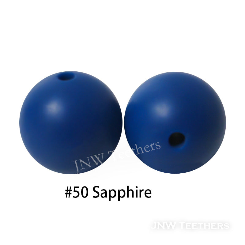JNWTeethers 9mm silicone round beads sapphire color