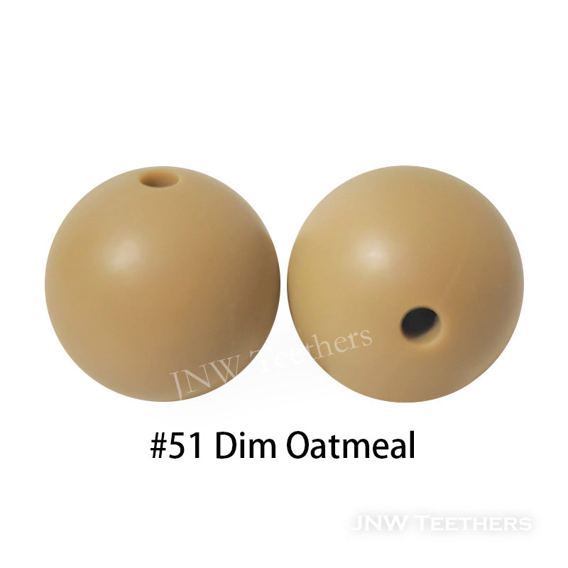 JNWTeethers 9mm silicone round beads dim oatmeal
