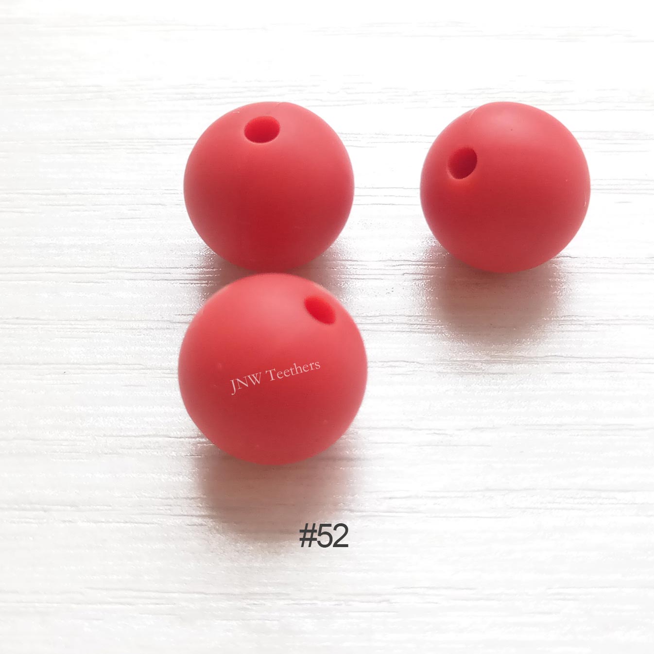 52 Mandarin red silicone round beads 9mm 12mm 15mm

