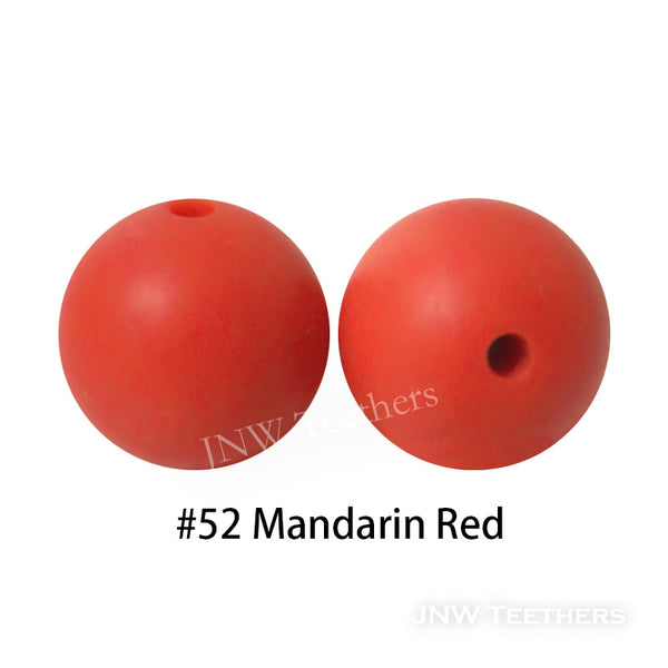 JNWTeethers 9mm silicone round beads mandarin red
