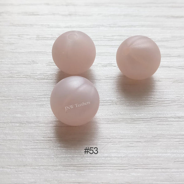 53 Pearl pink silicone round beads 9mm 12mm 15mm