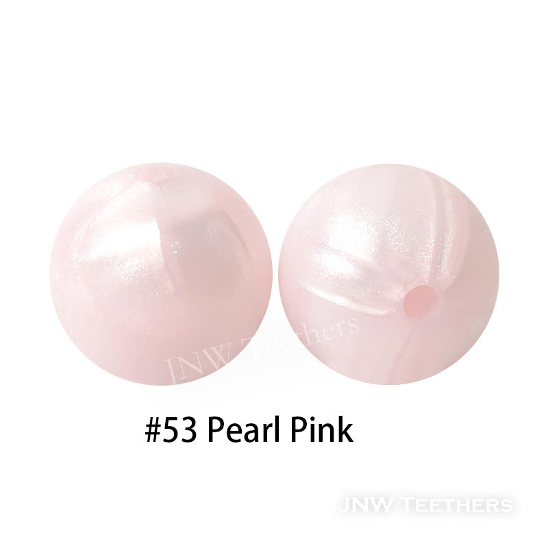 Στρογγυλές χάντρες σιλικόνης 12mm Pearl Pink