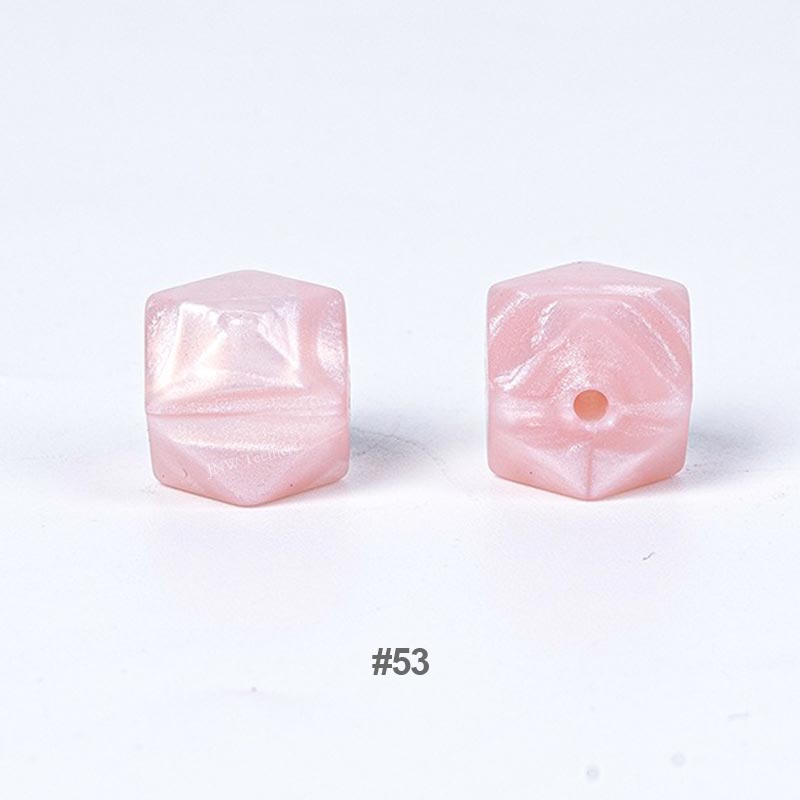 20pcs 14mm Silicone Hexagon Beads