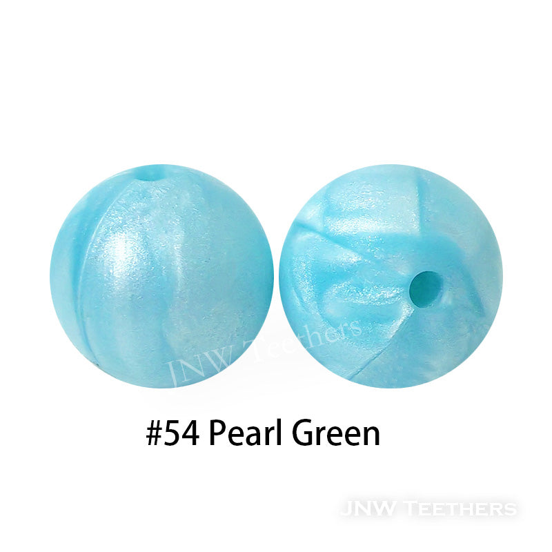 JNWTeethers 12mm silicone round beads pearl green